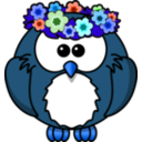 download Owl With Garland clipart image with 180 hue color