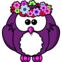 download Owl With Garland clipart image with 270 hue color