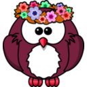 download Owl With Garland clipart image with 315 hue color