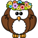 download Owl With Garland clipart image with 0 hue color