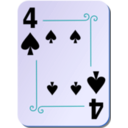 download Ornamental Deck 4 Of Spades clipart image with 180 hue color