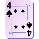 download Ornamental Deck 4 Of Spades clipart image with 225 hue color