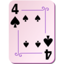 download Ornamental Deck 4 Of Spades clipart image with 270 hue color