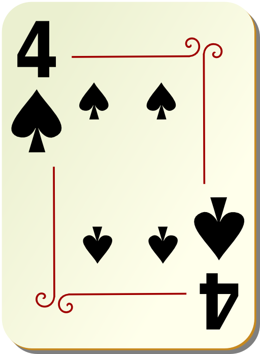 Ornamental Deck 4 Of Spades