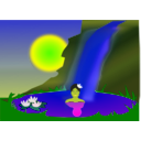 download Bathing In A Waterfall clipart image with 45 hue color