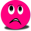 Frustrated Smiley Pink Emoticon