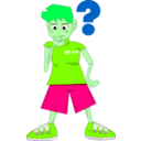 download Boy Question clipart image with 90 hue color