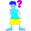 download Boy Question clipart image with 180 hue color