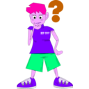 download Boy Question clipart image with 270 hue color