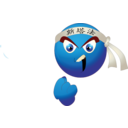 Blue Karate Smiley Emoticon