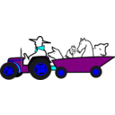 download Logo Tractor Animales clipart image with 180 hue color