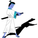 download Samurai clipart image with 180 hue color