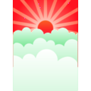 download Rising Sun clipart image with 315 hue color