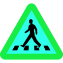 download Pedestrian Crossing Sign clipart image with 135 hue color