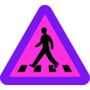 download Pedestrian Crossing Sign clipart image with 270 hue color