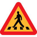 download Pedestrian Crossing Sign clipart image with 0 hue color