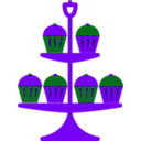 download Jubilee Cake Stand Red clipart image with 270 hue color