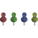 download Pushpins clipart image with 0 hue color