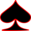 Outlined Spade Playing Card Symbol