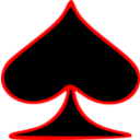 Outlined Spade Playing Card Symbol