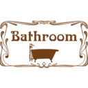 download Bathroom Door Sign clipart image with 180 hue color