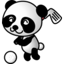 download Golf Panda clipart image with 135 hue color