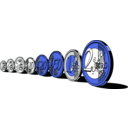 download Euros clipart image with 180 hue color