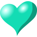 download Heart clipart image with 180 hue color