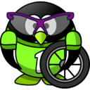 download Cyclist Penguin clipart image with 45 hue color