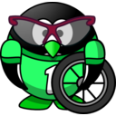 download Cyclist Penguin clipart image with 90 hue color