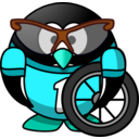 download Cyclist Penguin clipart image with 135 hue color
