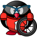 download Cyclist Penguin clipart image with 315 hue color