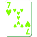 download White Deck 7 Of Hearts clipart image with 90 hue color
