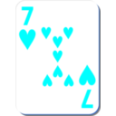 download White Deck 7 Of Hearts clipart image with 180 hue color
