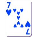download White Deck 7 Of Hearts clipart image with 225 hue color