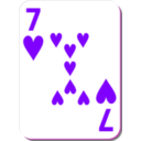 download White Deck 7 Of Hearts clipart image with 270 hue color