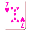 download White Deck 7 Of Hearts clipart image with 315 hue color