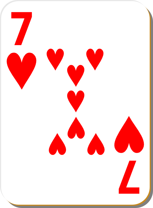 White Deck 7 Of Hearts