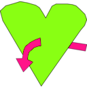 download Hart With Curvearrow clipart image with 90 hue color