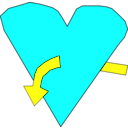 download Hart With Curvearrow clipart image with 180 hue color