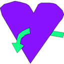 download Hart With Curvearrow clipart image with 270 hue color