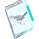 download Sketchpad With Drawing Of A Bird clipart image with 135 hue color