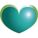 download Heart clipart image with 180 hue color