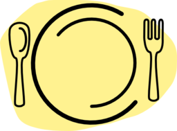 Dinner Plate With Spoon And Fork