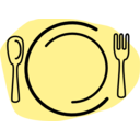 Dinner Plate With Spoon And Fork