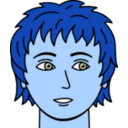 download Face 1 Colour clipart image with 180 hue color