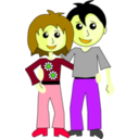 download Couple clipart image with 45 hue color