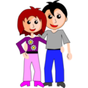 download Couple clipart image with 0 hue color