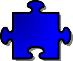 Blue Jigsaw Piece 08