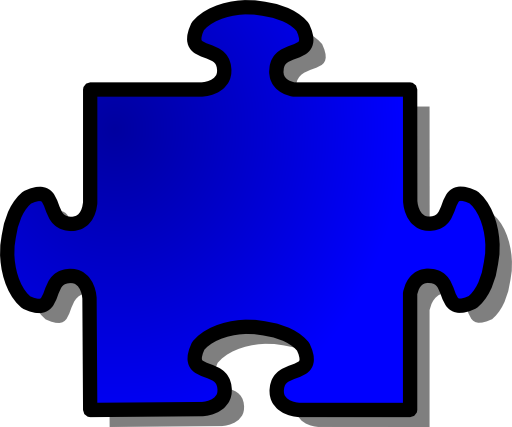 Blue Jigsaw Piece 08